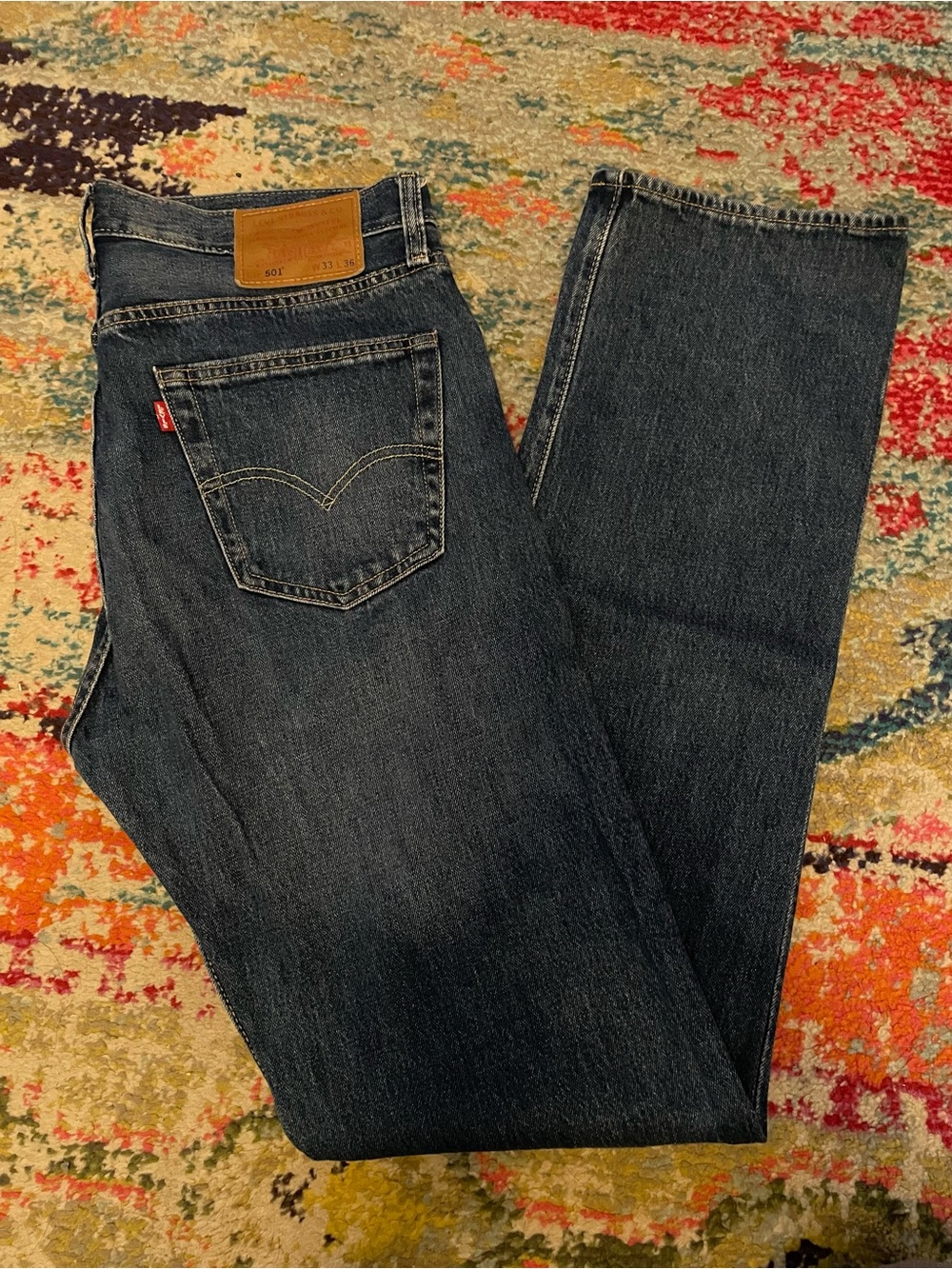 Levi's 501 Men's Dark Blue Straight Leg Jeans